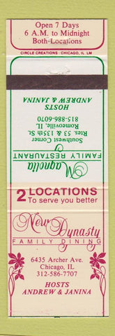 Matchbook Cover - New Dynasty Restaurant Chicago IL Romeoville