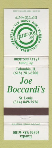Matchbook Cover - Joe Boccardi's Restaurant ST Louis Columbia Eureka IL