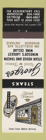 Matchbook Cover - George's Steaks Restaurant Windsor ON
