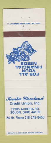 Matchbook Cover - Kemba Cleveland Credit Union Solon OH