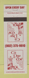 Matchbook Cover - The Pepper Mill Arlington VT restaurant