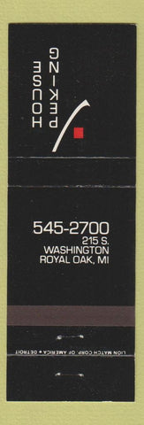 Matchbook Cover - Peking House Chinese Royal Oak MI