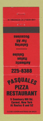 Matchbook Cover - Pasquales Pizza Restaurant Carmel NY Italian