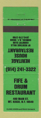 Matchbook Cover - Fife and Drum Heritage House Somers NY Mount Kisco