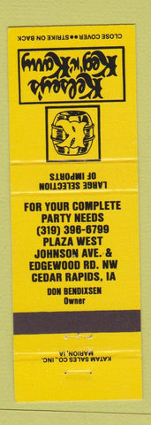 Matchbook Cover - Kelsey's Keg n Karry Cedar Rapids IA