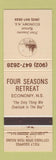 Matchbook Cover - Four Seasons Retreat Economy NS