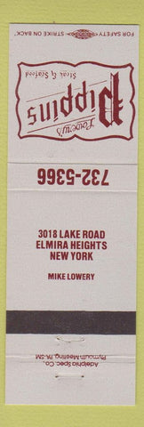 Matchbook Cover - Lowery's Pippins Restaurant Elmira Heights NY