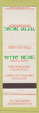 Matchbook Cover - Tutto Bene Pizza Italian Arlington VA