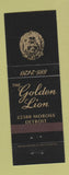 Matchbook Cover - Golden Lion Detroit MI