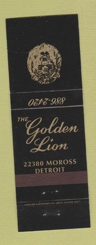 Matchbook Cover - Golden Lion Detroit MI