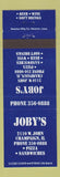 Matchbook Cover - Joby's Pizza Champaign IL