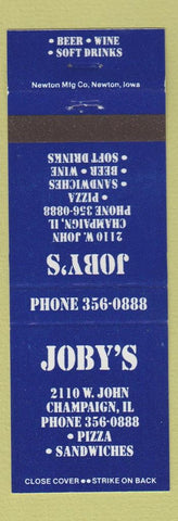 Matchbook Cover - Joby's Pizza Champaign IL