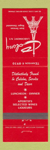 Matchbook Cover - Colony French Restaurant Larchmont NY