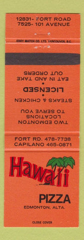 Matchbook Cover - Hawaii Pizza Edmonton AB