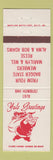 Matchbook Cover - Yule Greetings Badger Match Club  Santa Claus