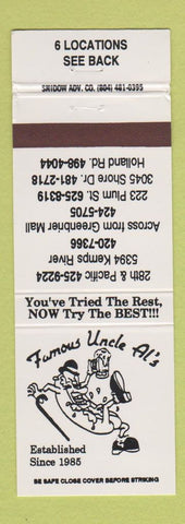 Matchbook Cover - Famous Uncle Al's Virginia Beach VA