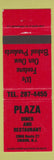 Matchbook Cover - Plaza Diner Restaurant Edison NJ