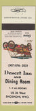 Matchbook Cover - Desert Inn Shoshoni WY