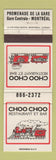 Matchbook Cover - Choo Choo Restaurant  Et Bar Montreal QC