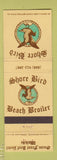 Matchbook Cover - Shore Bird Beach Broiler Waikiki Hawaii Ocean Front Reef Hotel