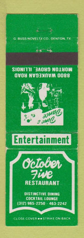 Matchbook Cover - October Five Restaurant Morton Grove IL
