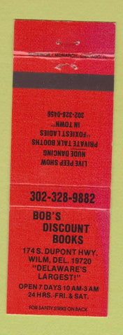 Matchbook Cover - Bob's Books Porn Wilmington DE strip club