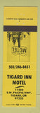 Matchbook Cover - Tigard Inn Motel OR