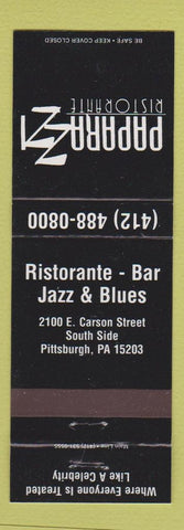 Matchbook Cover - Paparazzi Ristorante Pittsburgh PA
