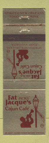 Matchbook Cover - Fat Jack's Jacque's Cajun Cafe St Petersburg Tampa FL WEAR