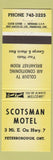 Matchbook Cover - Scotsman Motel Peterborough ON YELLOW
