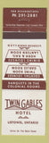 Matchbook Cover - Twin Gables Hotel Listowel ON