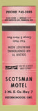 Matchbook Cover - Scotsman Motel Peterborough ON RED