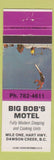 Matchbook Cover - Big Bob's Motel Dawson Creek BC