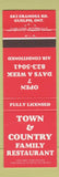 Matchbook Cover - Town and Country Family Restaurant Guelph ON