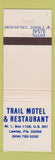 Matchbook Cover - Trail Motel Restaurant Lawtey FL WEAR