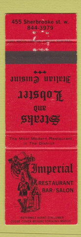 Matchbook Cover - Imperial Restaurant Montreal QC