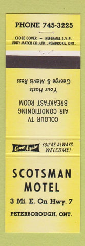 Matchbook Cover - Scotsman Motel Peterborough ON