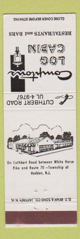 Matchbook Cover - Comptons Log Cabin Restaurant Haddon NJ WEAR