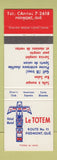Matchbook Cover - Hotel Motel Le Totem Piedmont QC