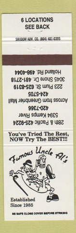 Matchbook Cover - Famous Uncle Al's Virginia Beach VA