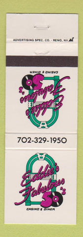 Matchbook Cover - Eddie's Fabulous 50's Casino Diner Reno NV