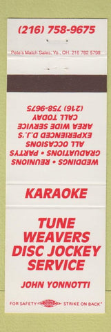 Matchbook Cover - Karaoke Disc Jockey John Yonnotti Cleveland?