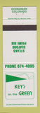 Matchbook Cover - Key's on the Green Evergreen Colorado WEAR
