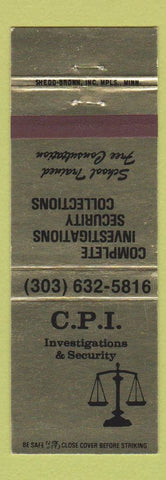 Matchbook Cover - CPI Investications Security