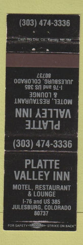 Matchbook Cover - Platte Valley Inn Julesburg Colorado
