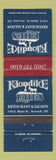 Matchbook Cover - Klondike Kate's Restaurant Saloon Newark DE WEAR
