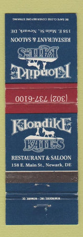 Matchbook Cover - Klondike Kate's Restaurant Saloon Newark DE WEAR