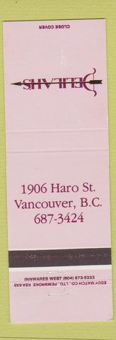 Matchbook Cover - Delilah's Vancouver BC