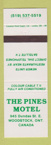 Matchbook Cover - Pines Motel Woodstock ON