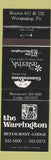 Matchbook Cover - The Warrington Restaurant Lodge Warrington PA